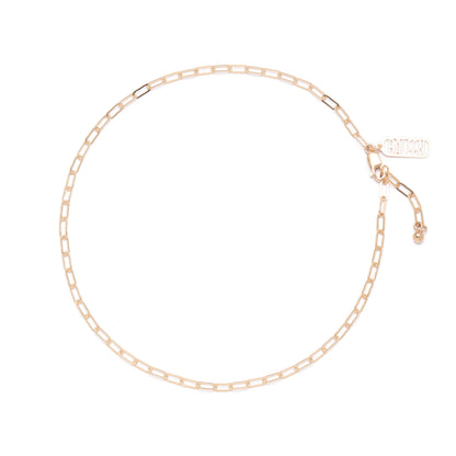 Sometimes all you need is a great little anklet to add a little shine and complete your look. Introducing the Solo anklet! -

Gold-plated brass paper clip chain