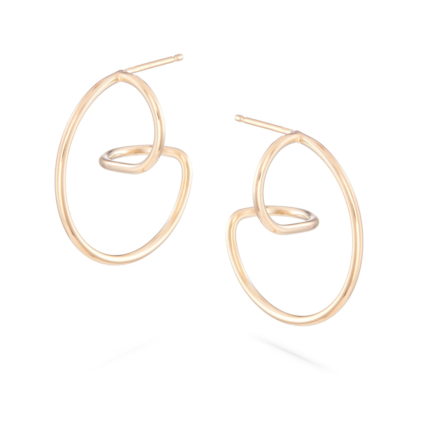 Abstract hoops that take on a different shape from every angle. Gold vermeil - 14k plated over sterling silver.