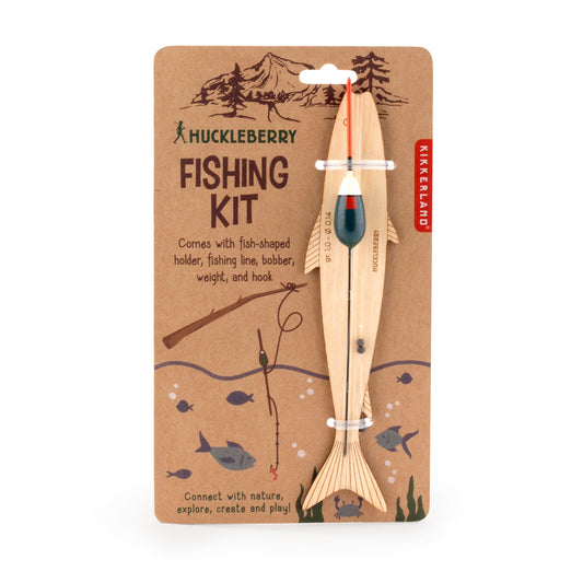Unwind the casting line, find a stick and tie the fishing line to it. Put a worm or other bait on the hook. The fish-shaped holder is equipped with fishing line 250", floater 1 g / 0.04 oz, weight and hook.