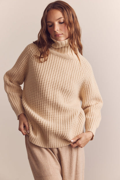 Waffle Knit Turtleneck