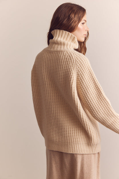 Waffle Knit Turtleneck