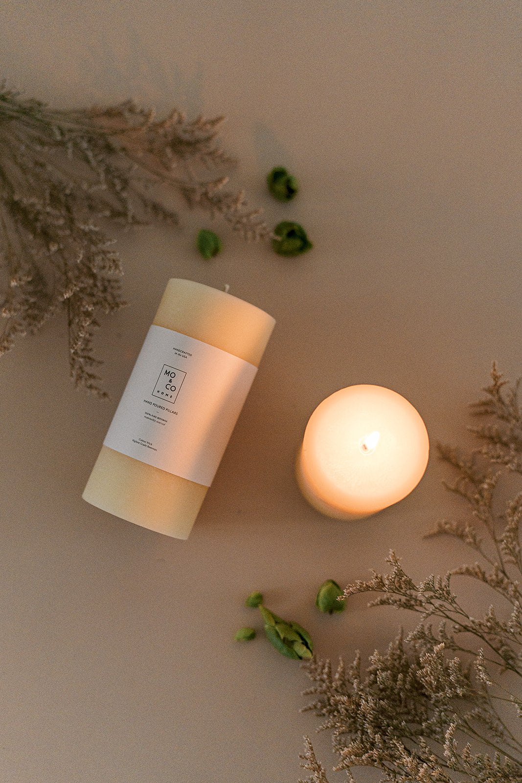 Carefully hand-poured using sustainably sourced beeswax and cotton. When burned, beeswax candles emit negative ions that purify the air making it the cleanest burning wax available. Plus, beeswax naturally smells like honey and wildflowers!

May their soft glow enrich your daily moments and celebrations.