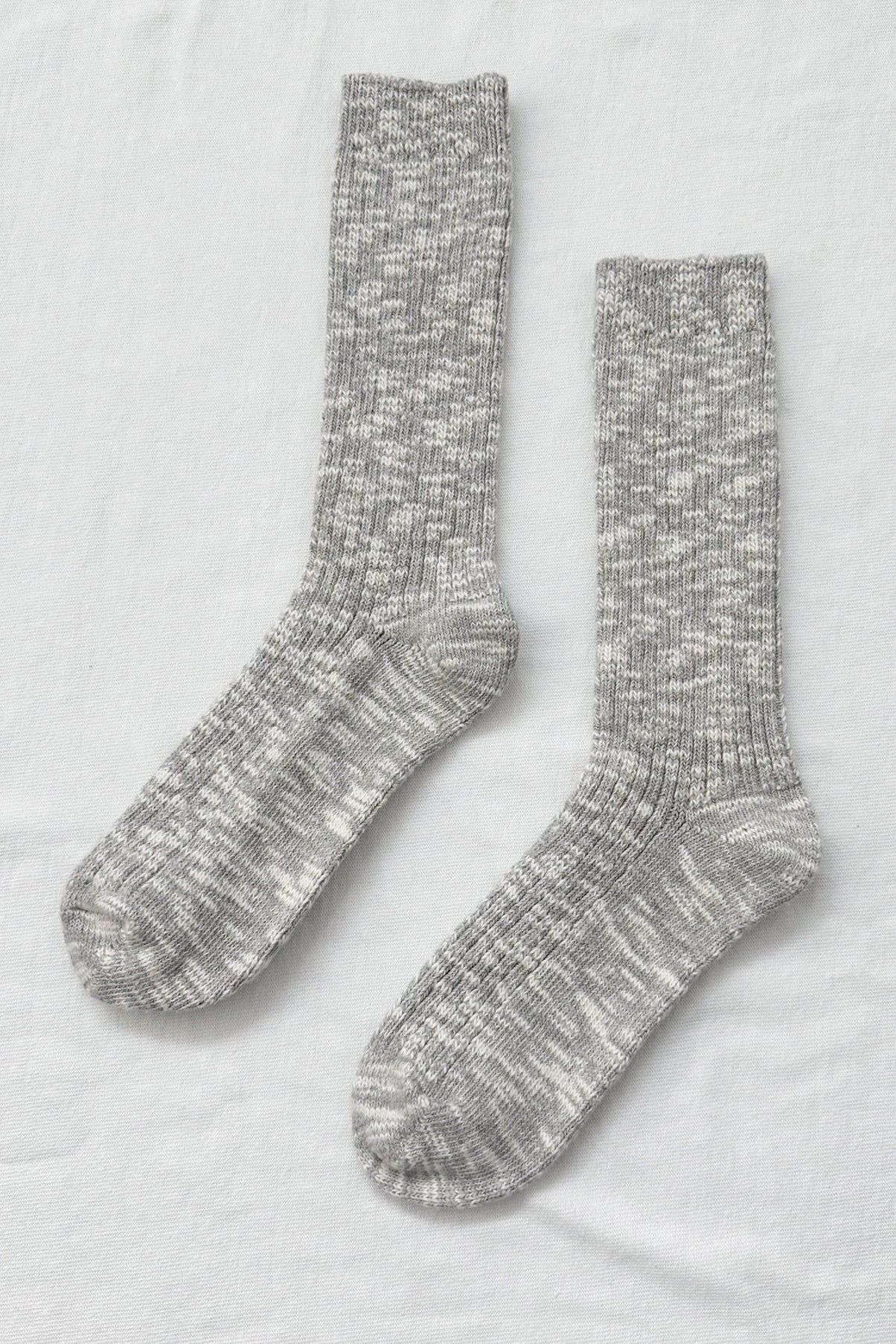 cottage socks in heather grey by le bon shoppe