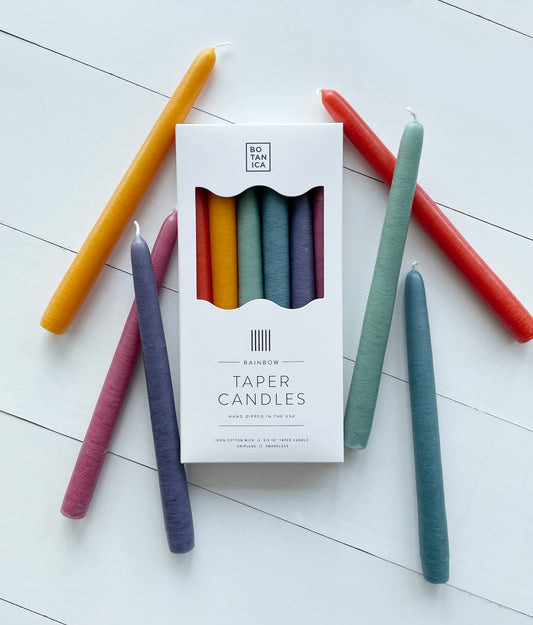 Rainbow Tapered Candle Set