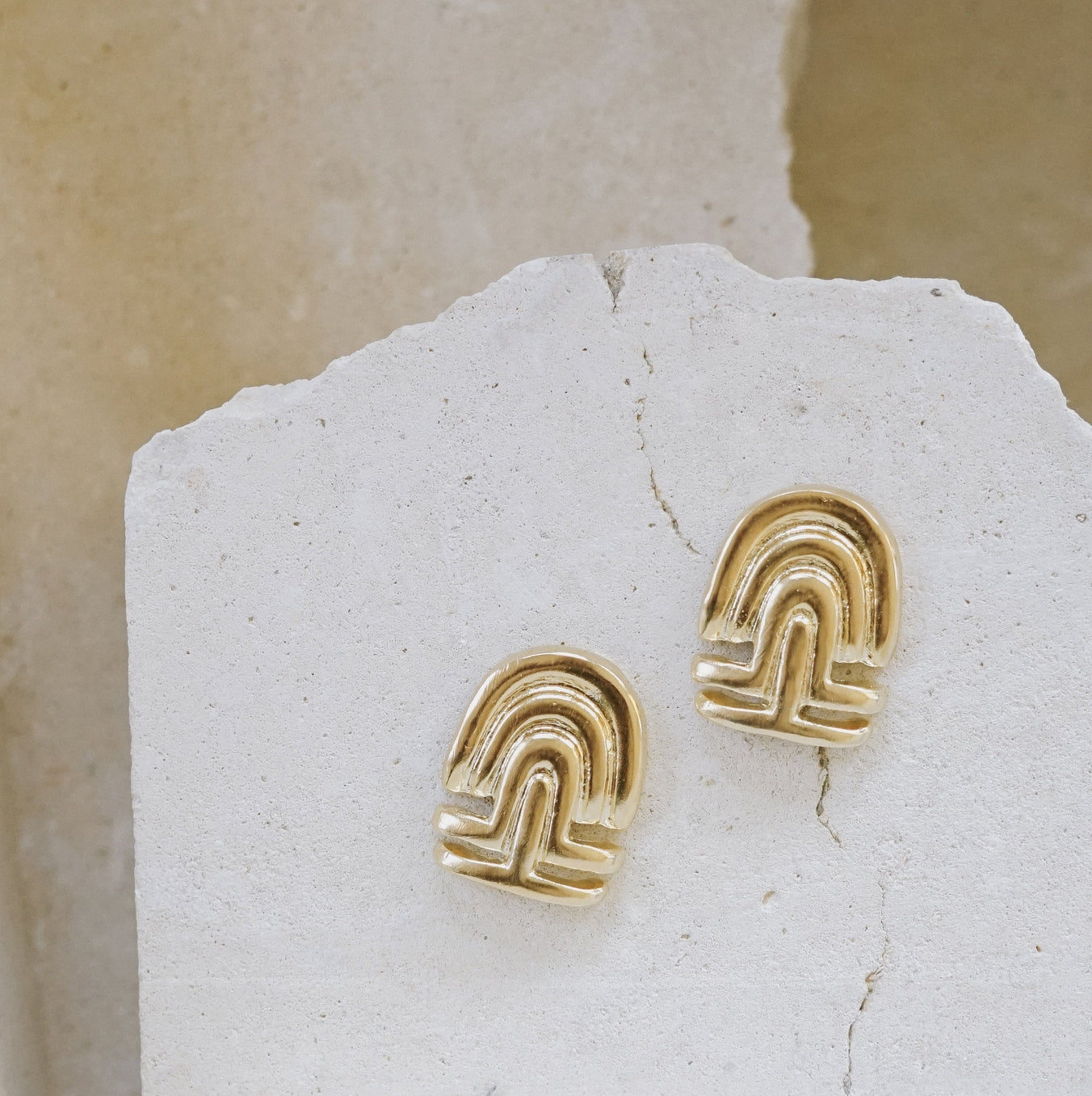 mountainside cali earrings - Hand carved light weight stud earrings - minimal, modern, elegant, unique and ideal for any occasion. Handmade in the Santa Cruz Mountains.