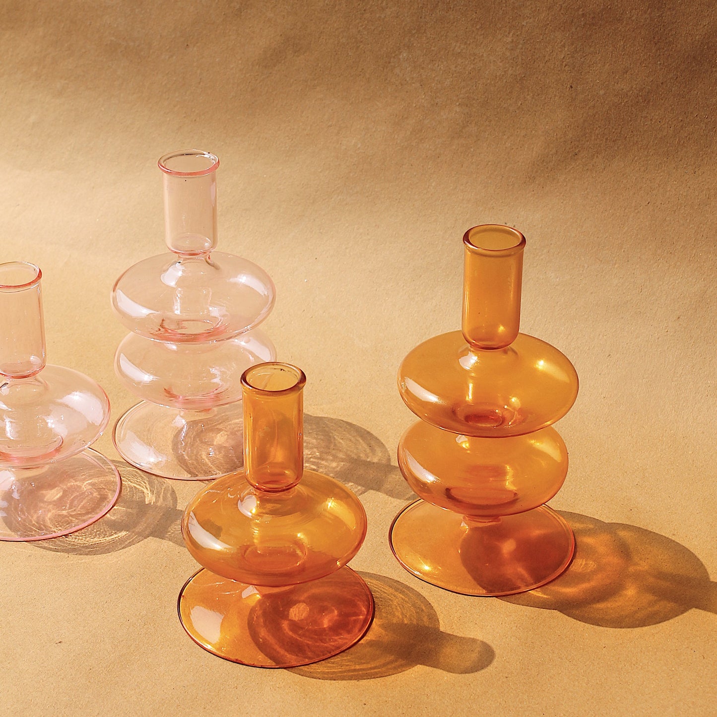 Decorative glass candle holders that double as little works of art and look extra fun too. Handmade in India. 