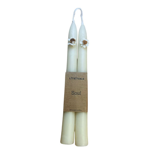 Crafted from pure white beeswax, our Beeswax Memorial Candles remain unscented, allowing for a serene ambiance.