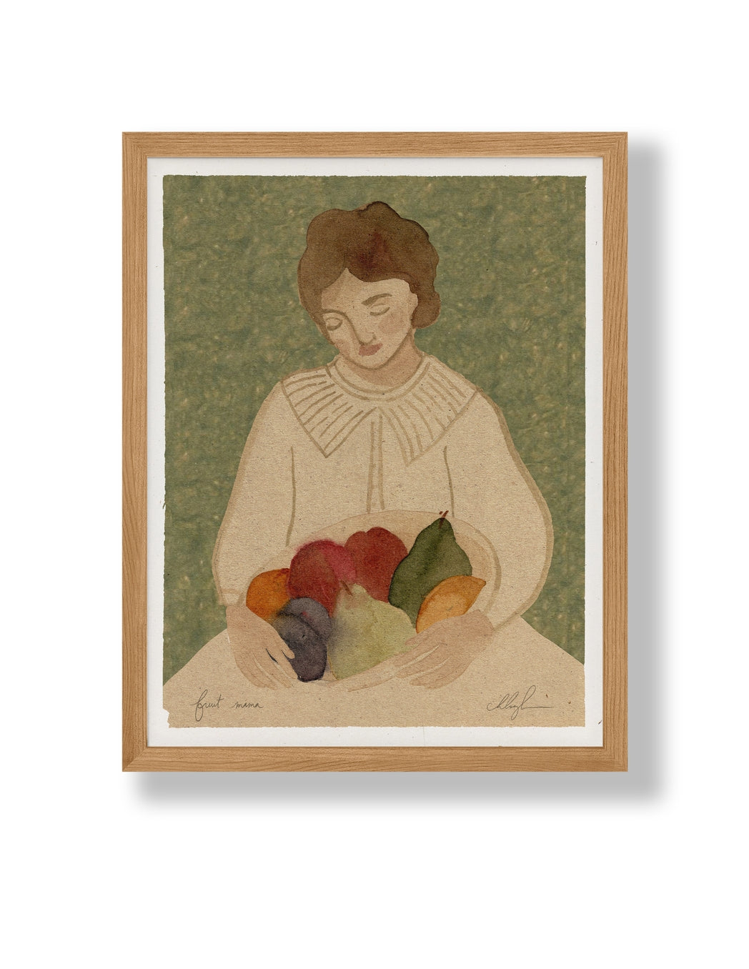 Fruit Mama by Coco Shalom. Prints are made with 100% recycled paper, containing 30% post consumer waste, produced with 100% green power and 0% BS.