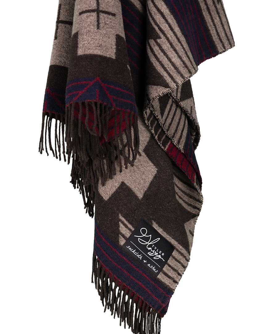 sackcloth & ashes / This collection draws inspiration from their family's cherished weaving tradition, paying tribute to their shared craft and Navajo heritage. Made from recycled materials and produced in a water free, dye free, and chemical free process. 