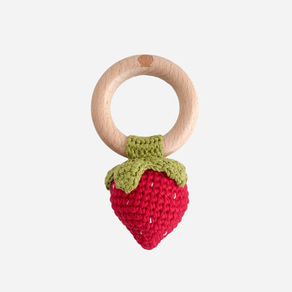 Made from soft cotton and beech wood for safe chewing, it's the perfect blend of fun and functionality with a small rattle inside.