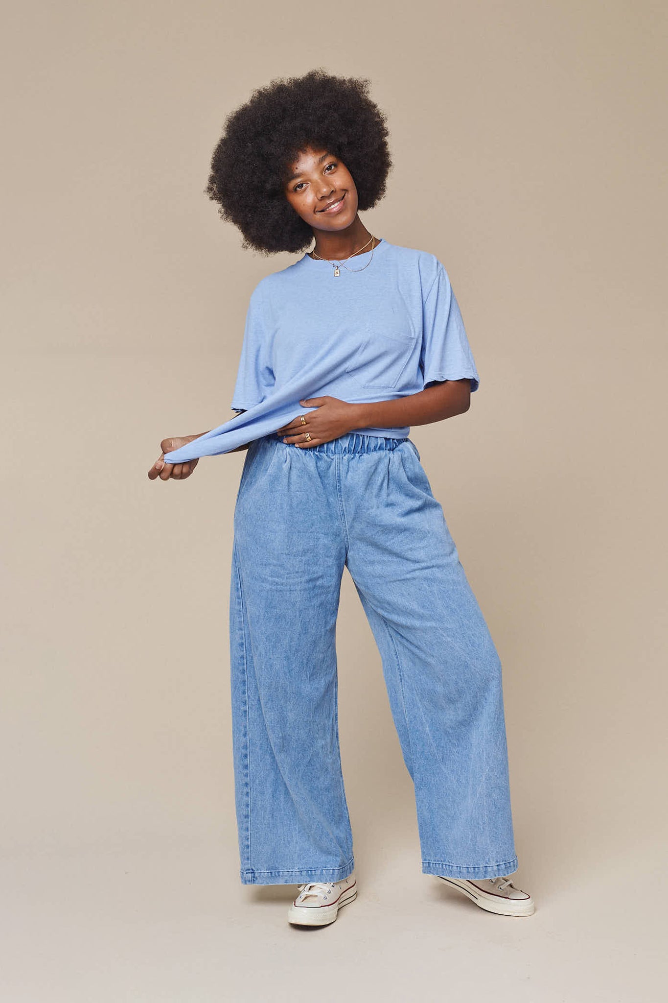 jungmaven denim disco pant light wash