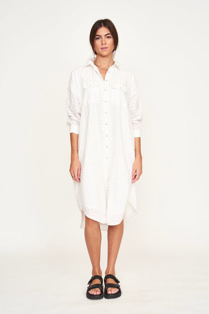 Mirth Kyoto House Dress in white boxweave