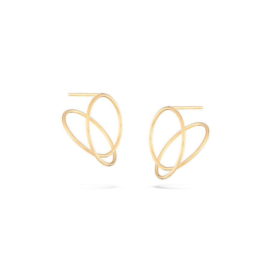 baleen oro / Abstract studs that take on a different shape from every angle. Gold vermeil - 14k plated over sterling silver.
