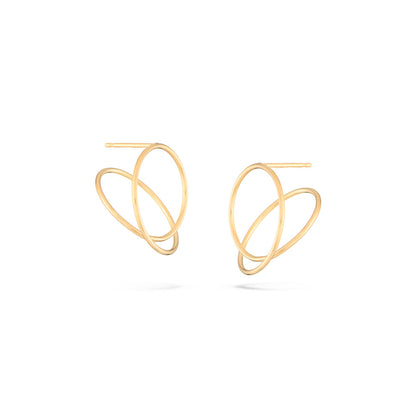 baleen oro / Abstract studs that take on a different shape from every angle. Gold vermeil - 14k plated over sterling silver.
