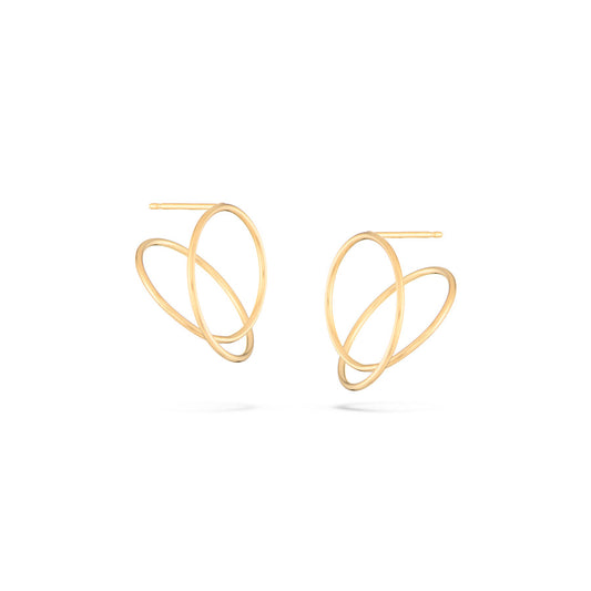 baleen oro / Abstract studs that take on a different shape from every angle. Gold vermeil - 14k plated over sterling silver.
