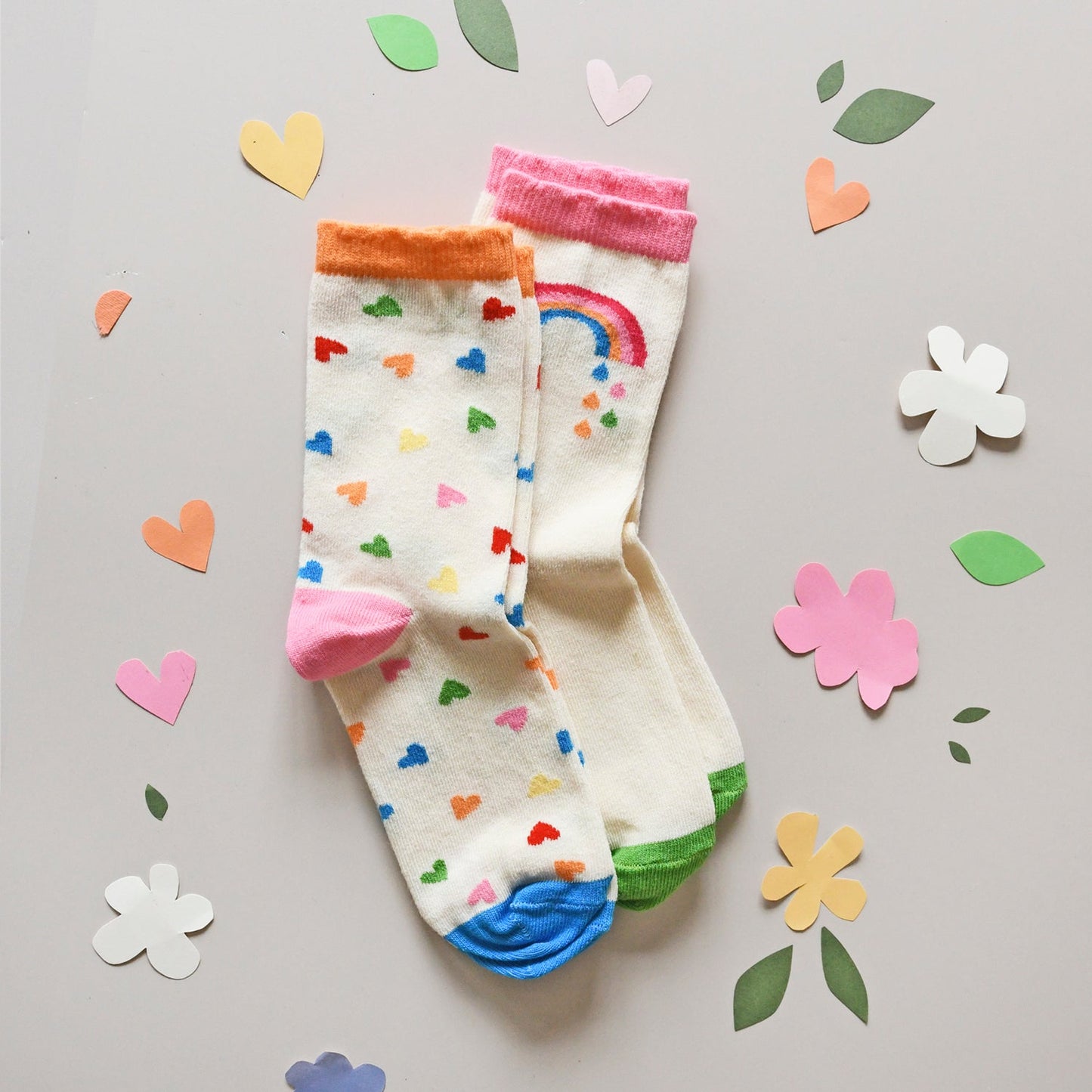 Kids Rainbow Heart Sock Pack