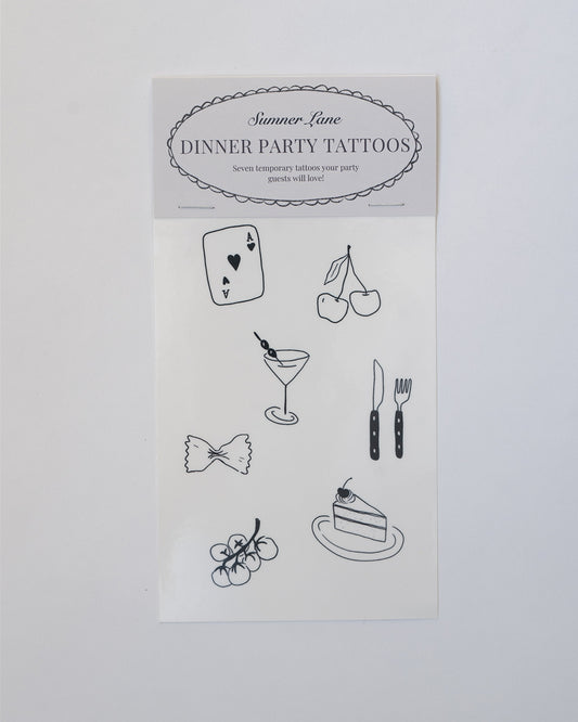 Dinner Party Temporary Tattoos