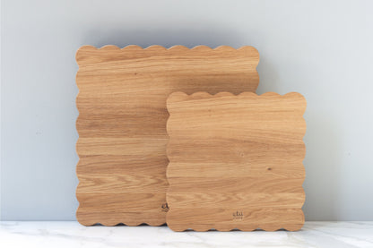 The perfect blend of modern style and whimsical charm for your kitchen. The unique scalloped edges add movement and subtle femininity while the natural wood grain adds texture to your countertop.