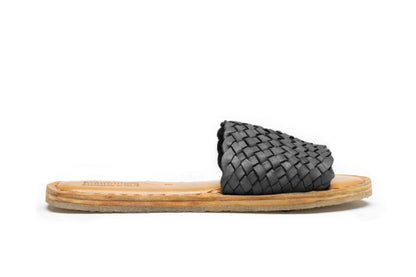 Mohinders Woven Leather Sandals in Charcoal