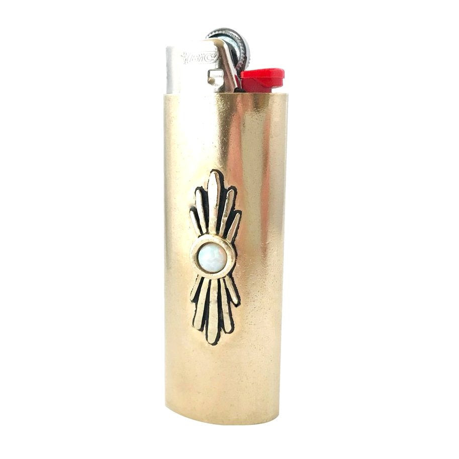 Brass lighter case featuring artwork makes a great holiday gift