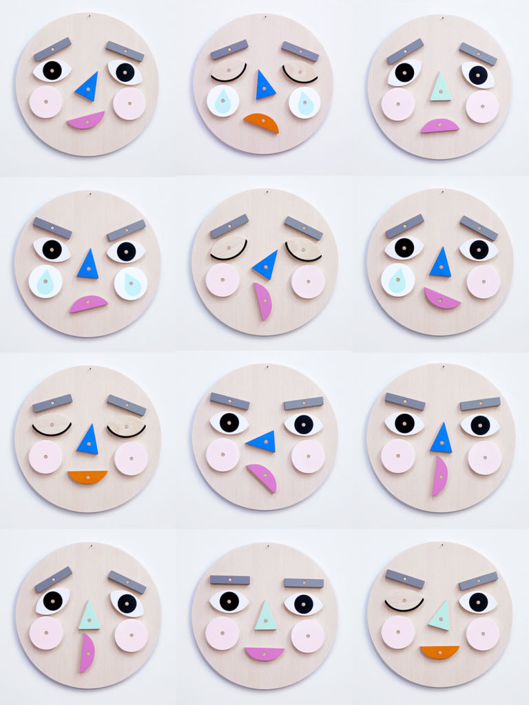 Make A Face is a wooden toy with hundreds of expressions! A wonderful way to learn about and discuss emotions together. Turn and flip the wooden face pieces to express your emotion!