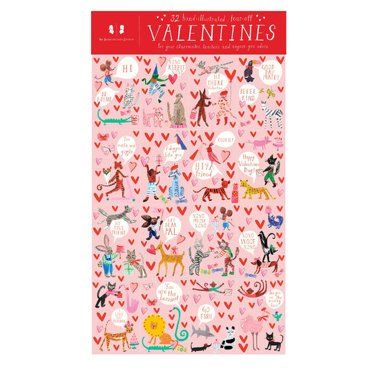 Animal Menagerie Class Set of 32 Valentines