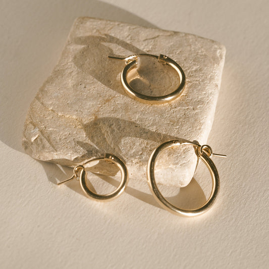 Baleen Jewelry gold fill palomino hoop earrings