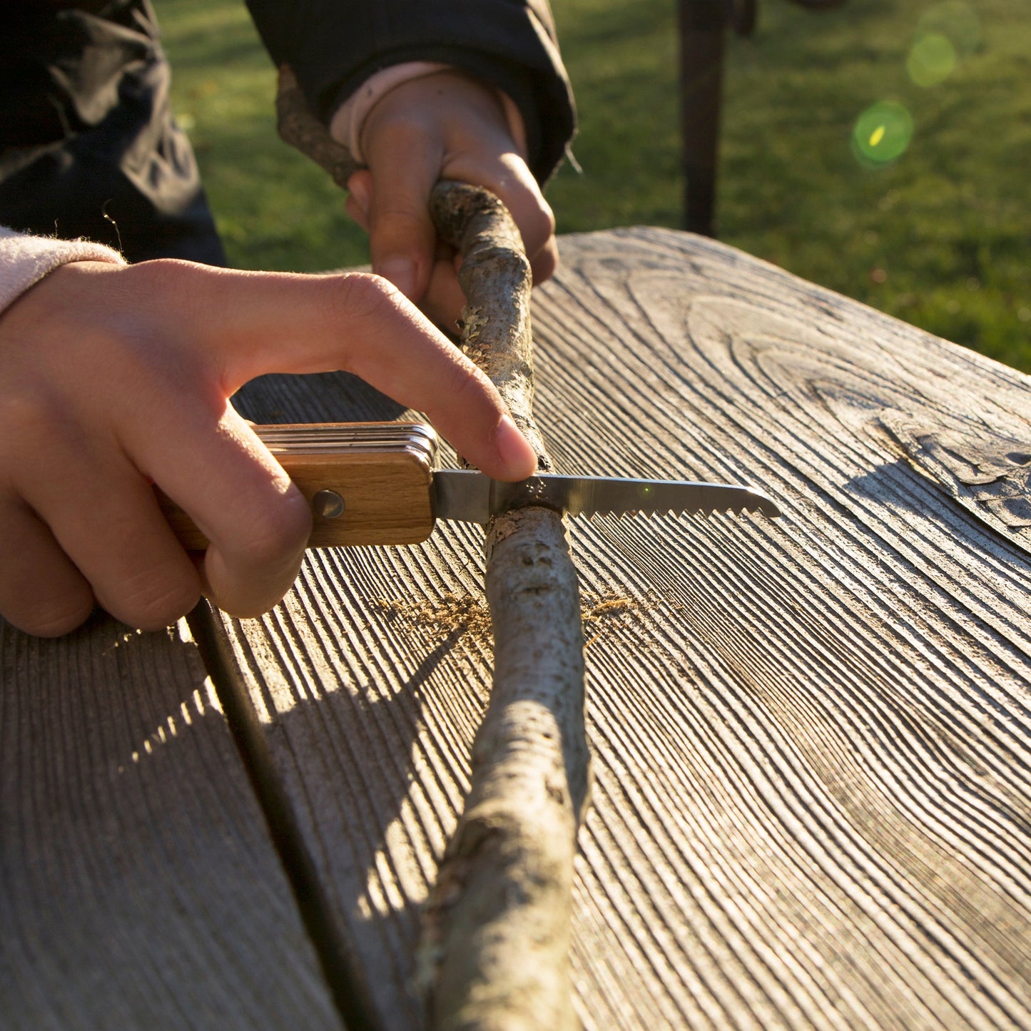 This pocket knife is packed with everything you need for the outdoors. Includes saw, knife, scissors, and awl. Kids gotta learn how to use sharp things eventually, right?