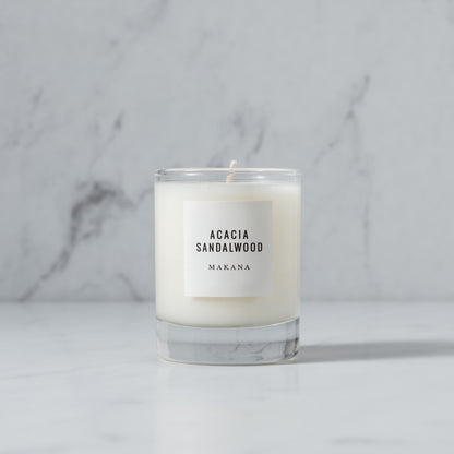 A composition of sultry sandalwood, oud and acacia, ever so softened by warmed vanilla and tonka.

Hand-poured in-house in small batches using simple, clean ingredients – 100% soy wax, lead-free cotton wicking, and phthalate-free fragrances blended with pure essential oils.