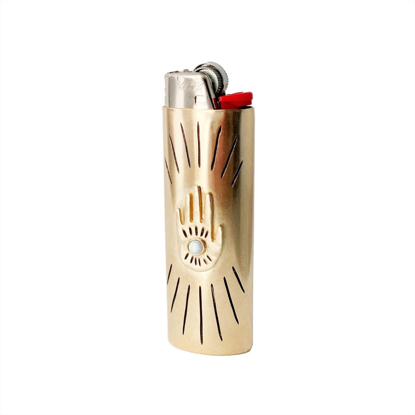 Brass lighter case featuring artwork makes a great holiday gift