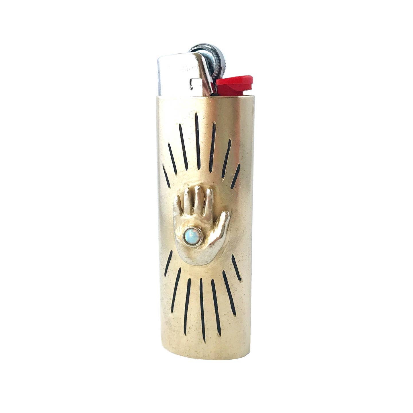 Brass lighter case featuring artwork makes a great holiday gift