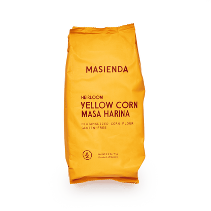 Masienda's best-selling Heirloom Yellow Corn Masa Harina is a fine-ground nixtamalized corn flour. Its deep flavor comes from high quality heirloom corn, which is cooked, slow dried and milled to perfection in small batches. Never genetically modified. Always gluten-free.