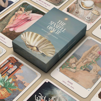 Oracle deck featuring seashells that is a unique alternative to tarot cards