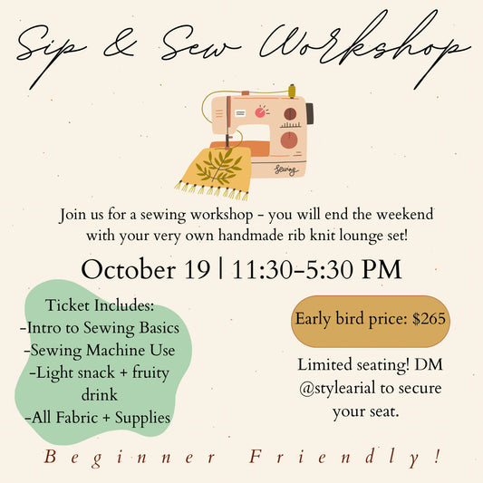 Sip & Sew Workshop - 10.19.2024